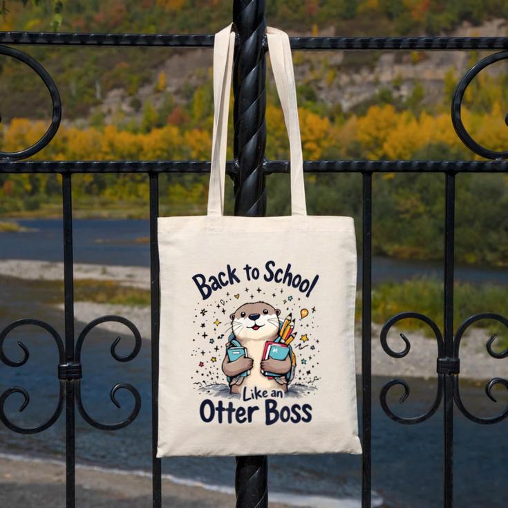 Back To School Like An Otter Boss Cute First Day Of School Canvas Tote Bag
