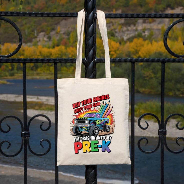 Back To School Pre-K Preschool Monster Truck First Day Boys Canvas Tote Bag