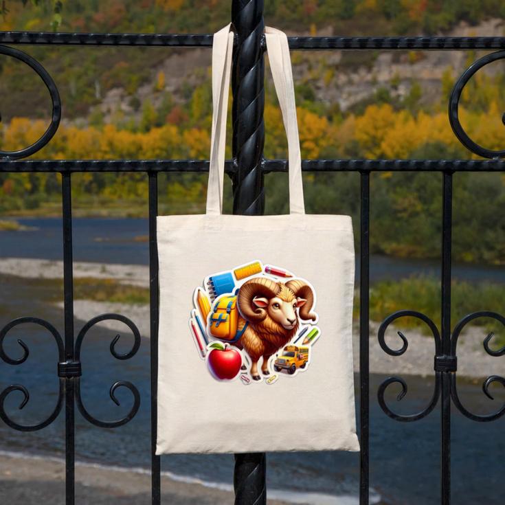 Back To School Ram Boys Girls Student Kids Lover Farmer Cute Canvas Tote Bag Back To School Ram Boys Girls Student Kids Lover Farmer Cute Canvas Tote Bag