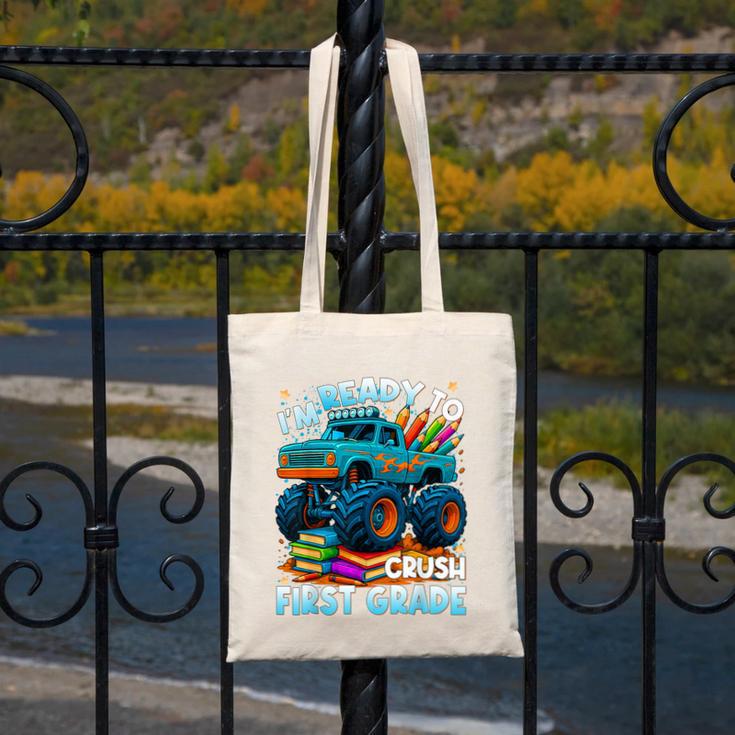 Back To School Ready To Crush 1st Grade Monster Truck Boys Canvas Tote Bag Back To School Ready To Crush 1st Grade Monster Truck Boys Canvas Tote Bag