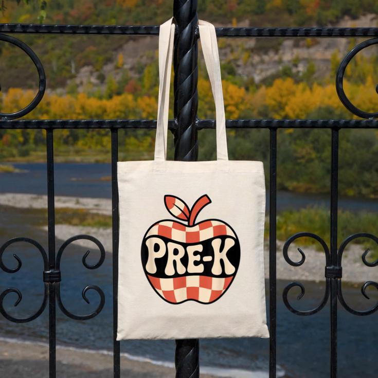 Back To School Retro Apple PRE-K Classroom Canvas Tote Bag Back To School Retro Apple PRE-K Classroom Canvas Tote Bag
