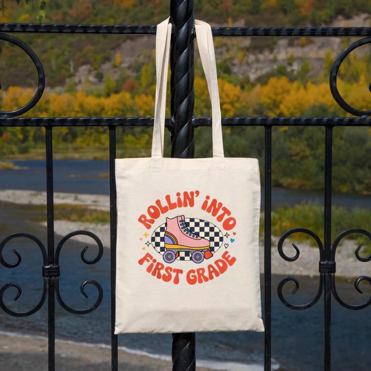 Back To School Rollin Into First Grade Girls Canvas Tote Bag Back To School Rollin Into First Grade Girls Canvas Tote Bag
