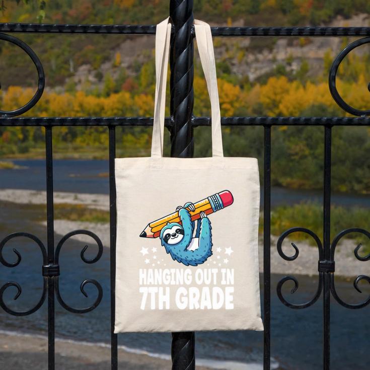 Back To School Seventh Grade Sloth Hanging Out In 7th Grade Performance Canvas Tote Bag Back To School Seventh Grade Sloth Hanging Out In 7th Grade Performance Canvas Tote Bag