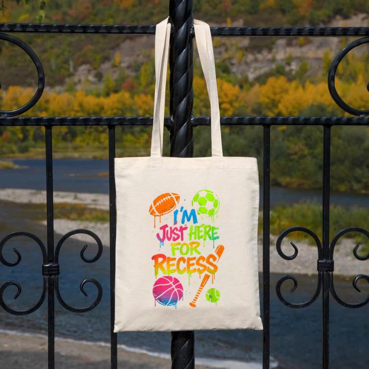 Back To School Sports Basketball Football Recess Canvas Tote Bag Back To School Sports Basketball Football Recess Canvas Tote Bag