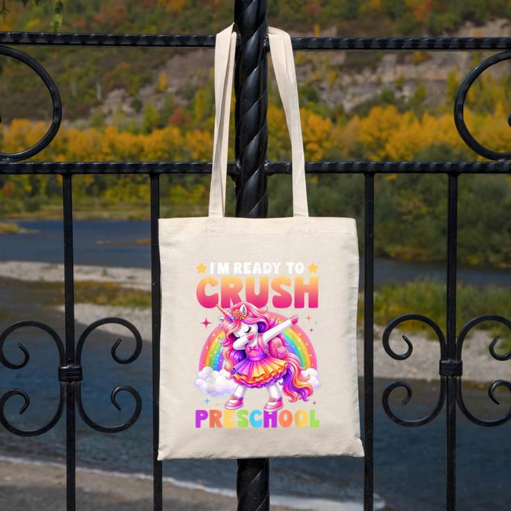 Back To School Unicorn Girls I'm Ready To Crush Preschool Canvas Tote Bag Back To School Unicorn Girls I'm Ready To Crush Preschool Canvas Tote Bag