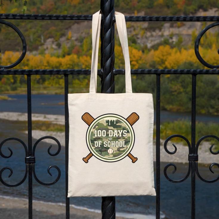 Baseball 100th Day Of School Camouflage Canvas Tote Bag Baseball 100th Day Of School Camouflage Canvas Tote Bag