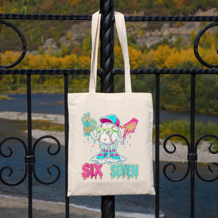 Baseball 67 Drip Six Seven Hand Signs Ice Cream Meme Canvas Tote Bag Baseball 67 Drip Six Seven Hand Signs Ice Cream Meme Canvas Tote Bag