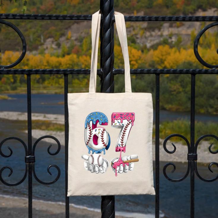 Baseball 67 Ice Cream Drip Six Seven Boys Girls Meme Canvas Tote Bag