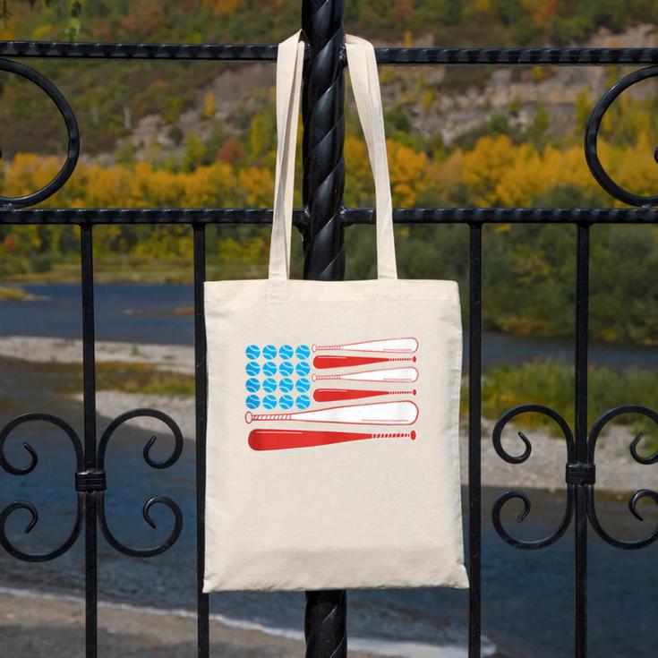 Baseball American Flag Patriotic USA Pride Canvas Tote Bag Baseball American Flag Patriotic USA Pride Canvas Tote Bag