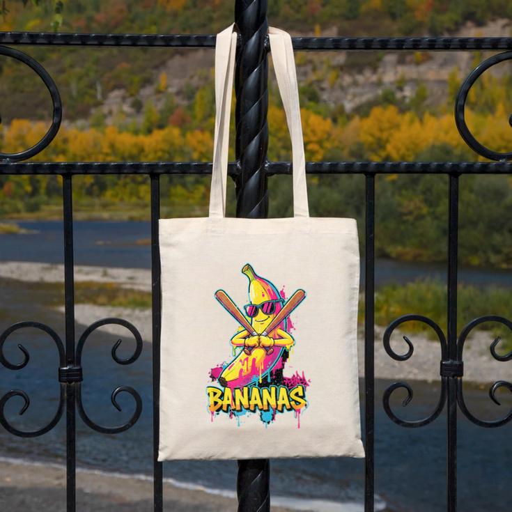 Baseball Banana Graffiti Urban For Kids Canvas Tote Bag