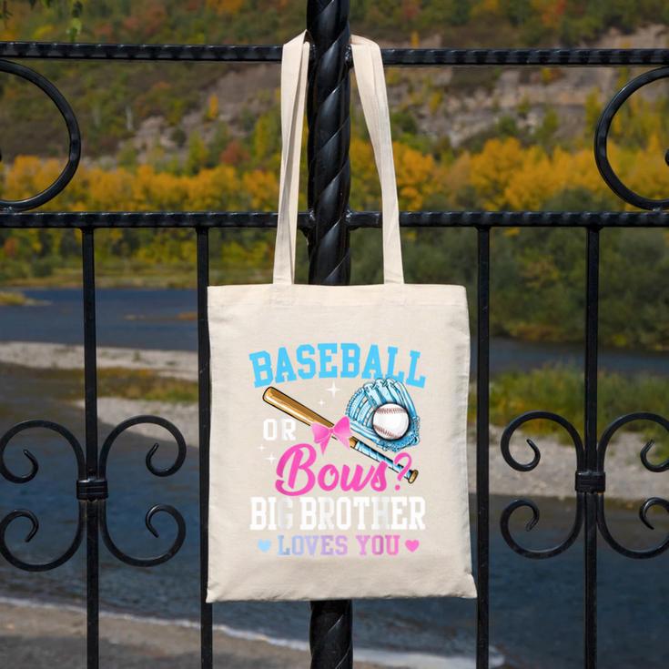 Baseball Or Bows Big Brother Loves You Gender Pink Or Blue Canvas Tote Bag