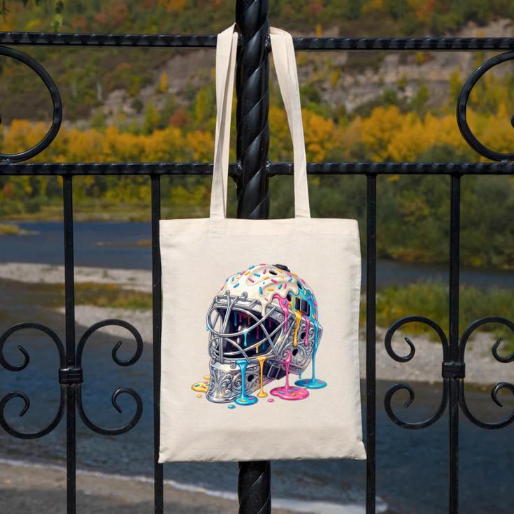 Baseball Catcher Mask Ice Cream Dripping Baseball Boys Canvas Tote Bag Baseball Catcher Mask Ice Cream Dripping Baseball Boys Canvas Tote Bag
