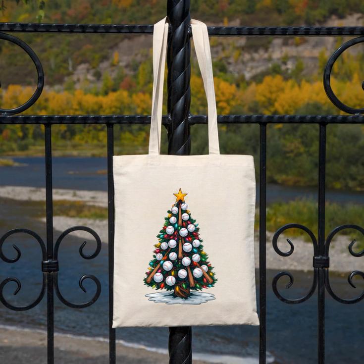 Baseball Christmas Tree Men Boys Youth Santa Sports Canvas Tote Bag Baseball Christmas Tree Men Boys Youth Santa Sports Canvas Tote Bag
