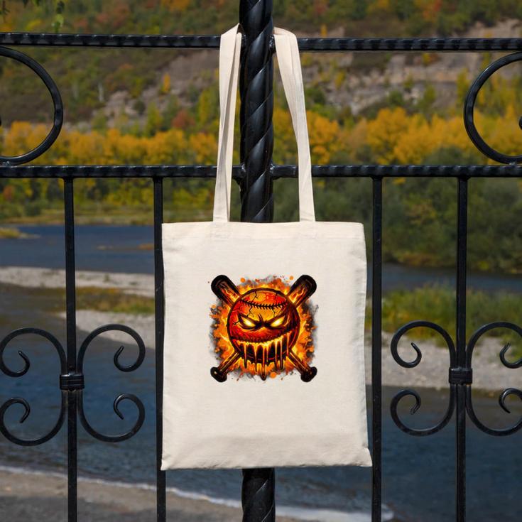 Baseball Drip Angry Lava Slime Ball Graphic Canvas Tote Bag