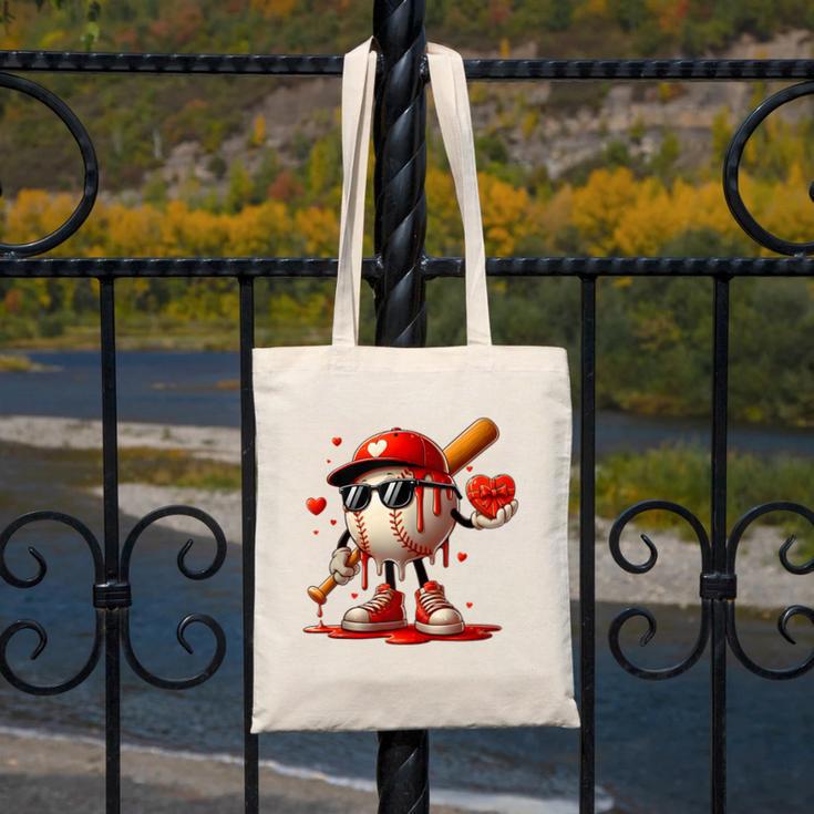 Baseball Drip Ice Cream Apparel Youth Boy Valentine Canvas Tote Bag Baseball Drip Ice Cream Apparel Youth Boy Valentine Canvas Tote Bag