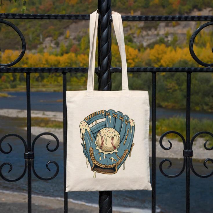 Baseball Drip Ice Cream Glove With Sprinkles And Ball Youth Premium Tri-Blend Canvas Tote Bag Baseball Drip Ice Cream Glove With Sprinkles And Ball Youth Premium Tri-Blend Canvas Tote Bag