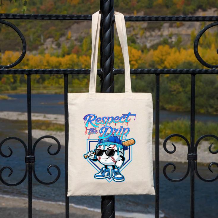 Baseball Drip Ice Cream Respect The Drip Home Plate Boy Kids Canvas Tote Bag Baseball Drip Ice Cream Respect The Drip Home Plate Boy Kids Canvas Tote Bag