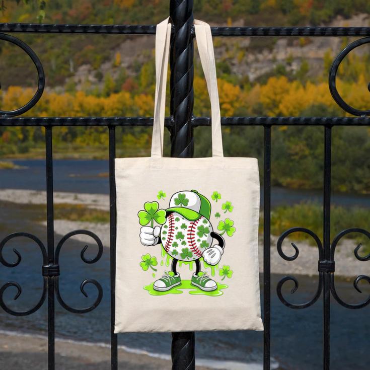Baseball Drip Ice Cream Shamrock Irish St Patricks Men Canvas Tote Bag