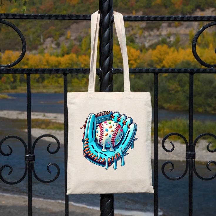 Baseball Drip Ice Cream Sprinkles Baseball Player Premium Tri-Blend Canvas Tote Bag