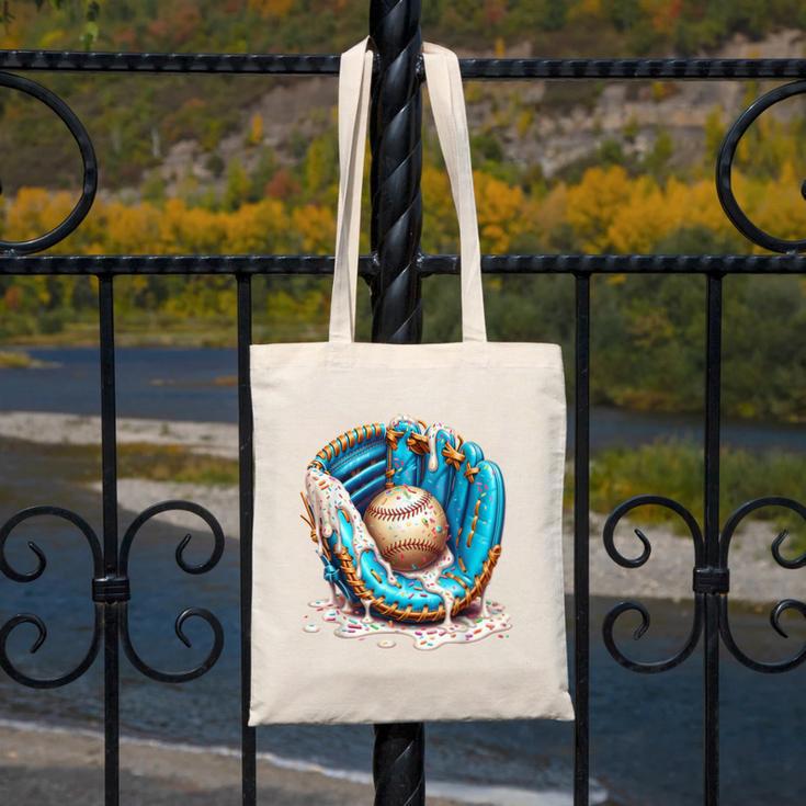 Baseball Drip Ice Cream Sprinkless Glove Boy Kid Canvas Tote Bag