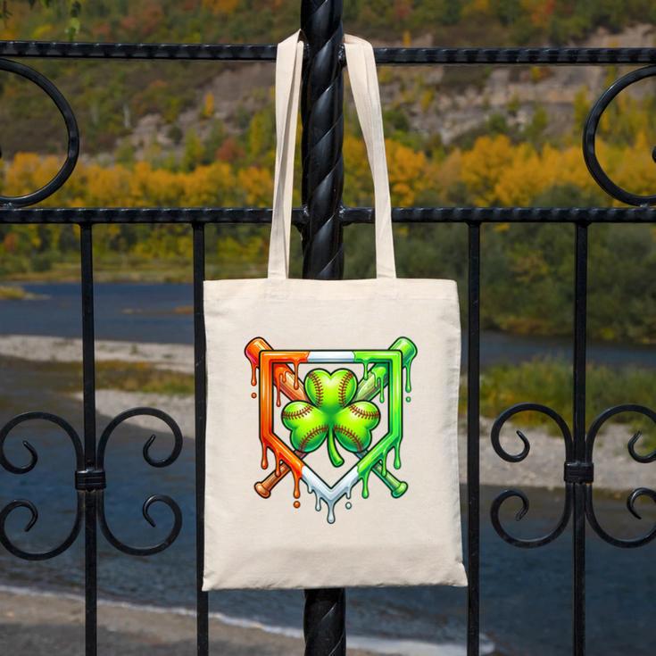 Baseball Drip Ice Cream St Patricks Day Shamrock Lucky Canvas Tote Bag Baseball Drip Ice Cream St Patricks Day Shamrock Lucky Canvas Tote Bag