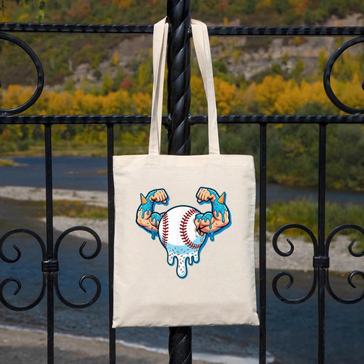 Baseball Drip Ice Cream Strong Character Canvas Tote Bag Baseball Drip Ice Cream Strong Character Canvas Tote Bag