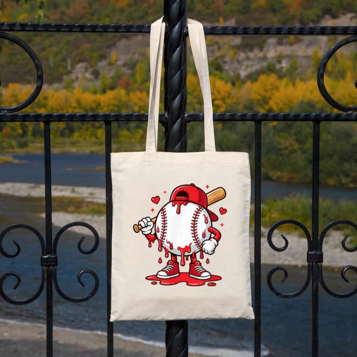 Baseball Drip Icecream Men Boy Valentine Canvas Tote Bag Baseball Drip Icecream Men Boy Valentine Canvas Tote Bag