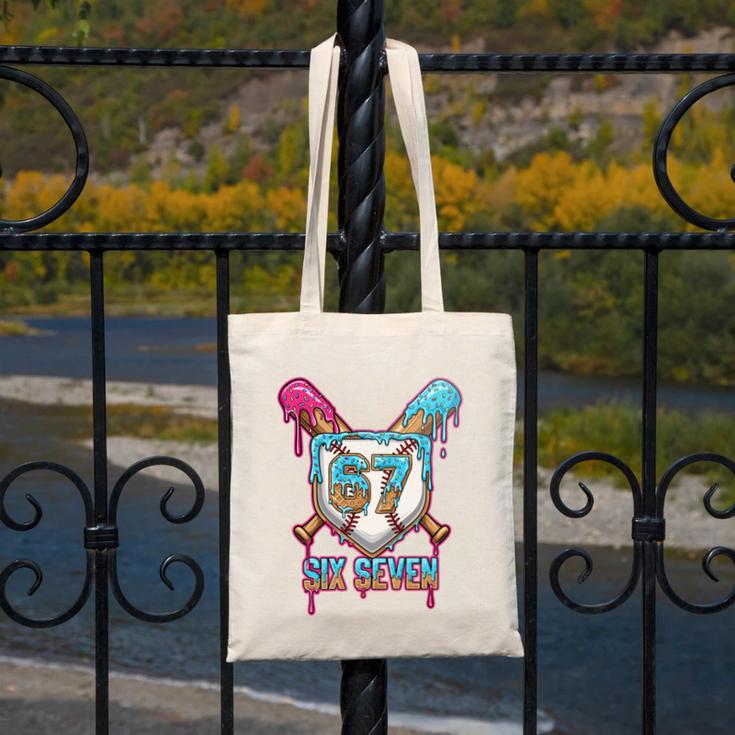Baseball Drip Number 67 Player 6-7 Six Seven Meme Gen Alpha Canvas Tote Bag
