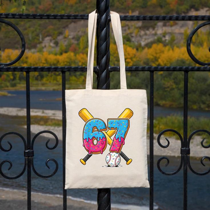 Baseball Drip Number 67 Player 67th Birthday Meme Gen Alpha Canvas Tote Bag