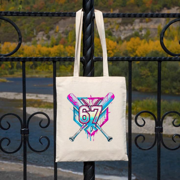 Baseball Dripping 67 Home Plate Six Seven Boy Kids Sports Canvas Tote Bag Baseball Dripping 67 Home Plate Six Seven Boy Kids Sports Canvas Tote Bag
