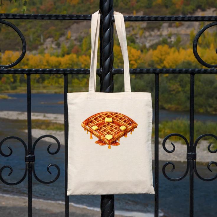 Baseball Dripping Waffle Field Canvas Tote Bag Baseball Dripping Waffle Field Canvas Tote Bag