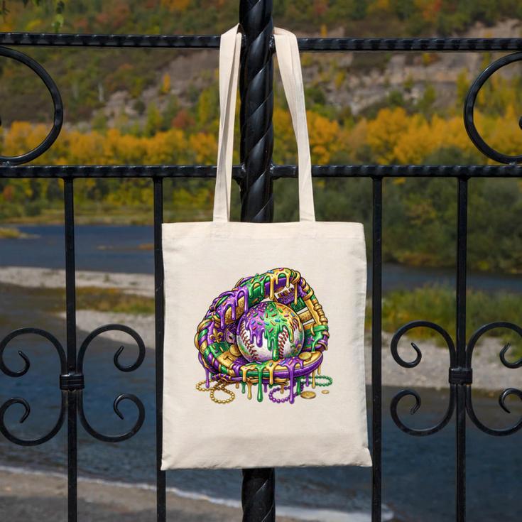 Baseball Glove Ice Cream Mardi Gras Dripping Boys Youth Kids Canvas Tote Bag Baseball Glove Ice Cream Mardi Gras Dripping Boys Youth Kids Canvas Tote Bag