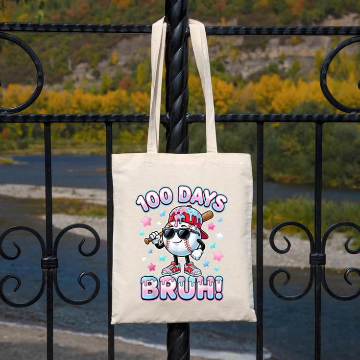 Baseball Ice Cram Drip 100 Days Of School 100th Boys Youth Canvas Tote Bag