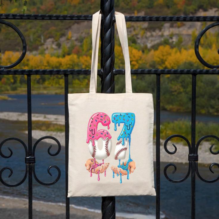 Baseball Ice Cream Drip 67 Hands Six Seven Boys Canvas Tote Bag