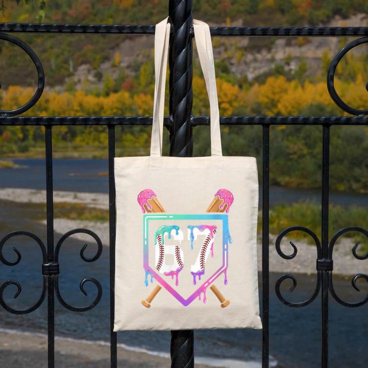 Baseball Ice Cream Drip 67 Player Dabbing Six Seven Boys Canvas Tote Bag Baseball Ice Cream Drip 67 Player Dabbing Six Seven Boys Canvas Tote Bag