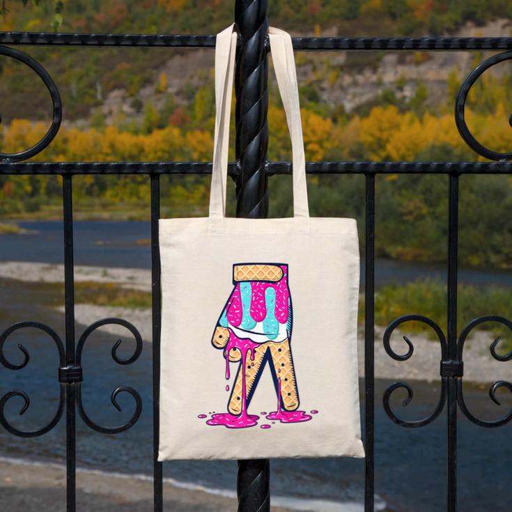Baseball Ice Cream Drip Boys Glove Sprinkles Baseball Lover Canvas Tote Bag Baseball Ice Cream Drip Boys Glove Sprinkles Baseball Lover Canvas Tote Bag
