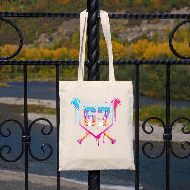 Baseball Ice Cream Drip Number 67 Player 67th Birthday Canvas Tote Bag Baseball Ice Cream Drip Number 67 Player 67th Birthday Canvas Tote Bag