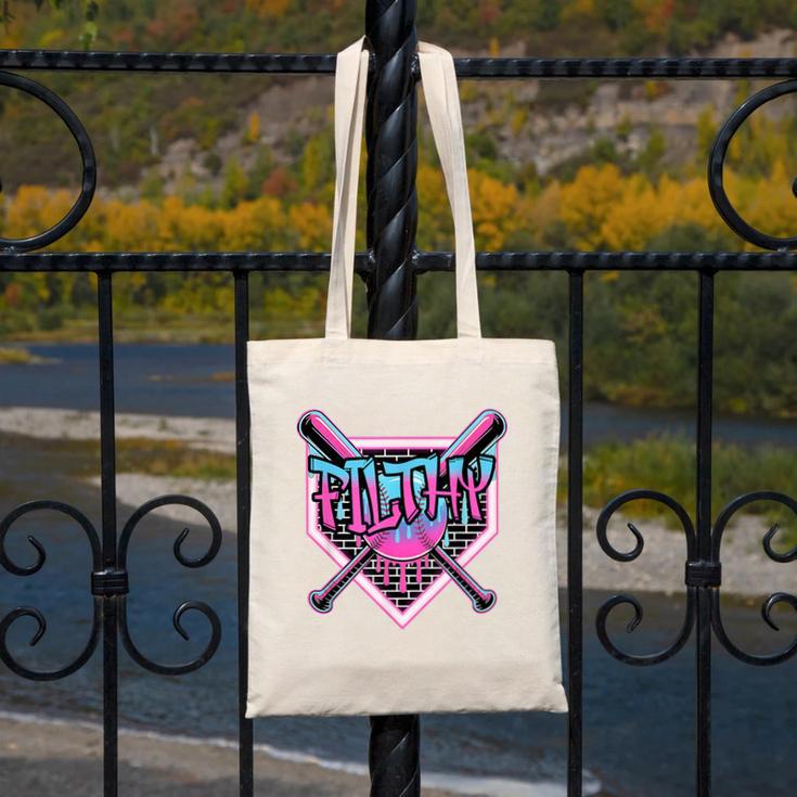 Baseball Ice Cream Drip Pitcher Filthy Canvas Tote Bag Baseball Ice Cream Drip Pitcher Filthy Canvas Tote Bag