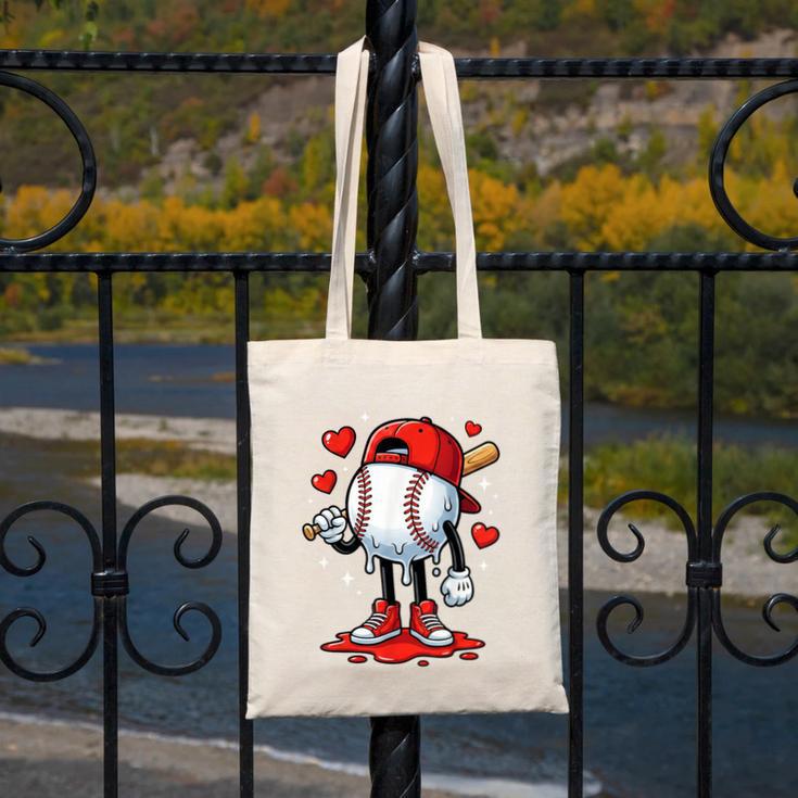 Baseball Ice Cream Drip Valentines Day Sports For Kids Boys Canvas Tote Bag Baseball Ice Cream Drip Valentines Day Sports For Kids Boys Canvas Tote Bag