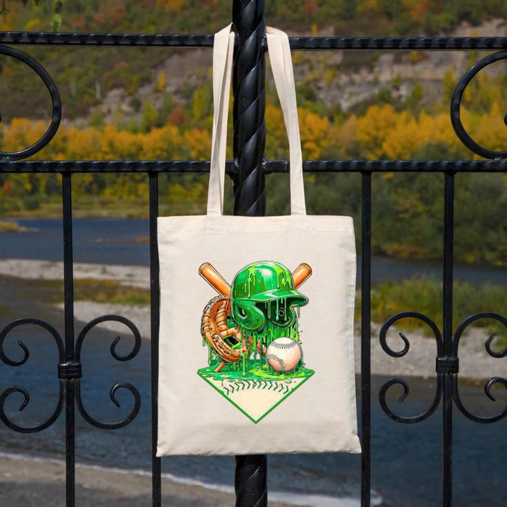 Baseball Life Style Ice Cream Drip Green Premium Tri-Blend Canvas Tote Bag
