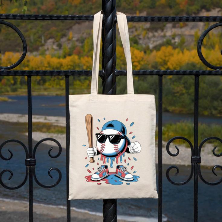 Baseball Lifestyle Apparel Youth Baseball Ice Cream Drip Canvas Tote Bag