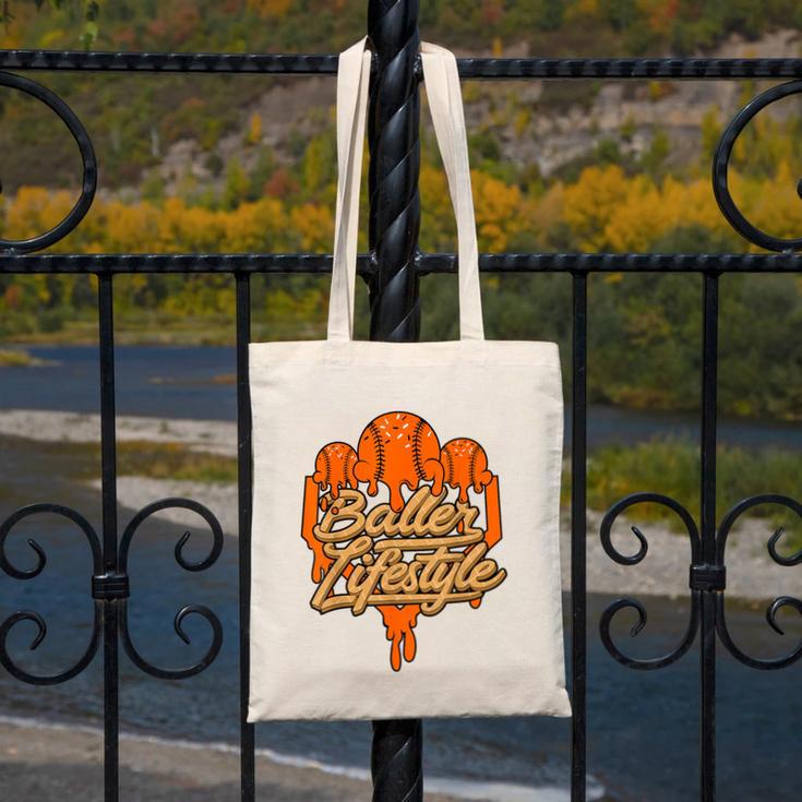 Baseball Lifestyle Home Plate Orange Ice Cream Drip Men Boys Canvas Tote Bag Baseball Lifestyle Home Plate Orange Ice Cream Drip Men Boys Canvas Tote Bag