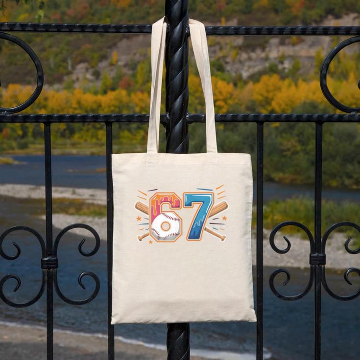 Baseball Lover Drip Number 67 Player 67th Birthday Meme Canvas Tote Bag