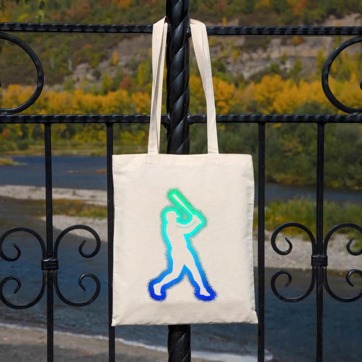 Baseball Player Graphic Canvas Tote Bag Baseball Player Graphic Canvas Tote Bag