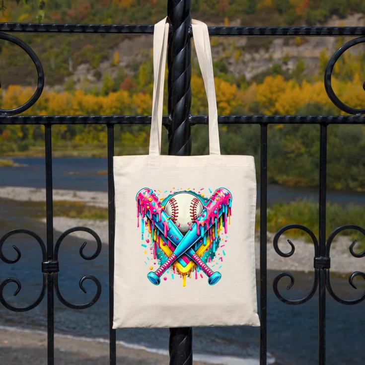 Baseball Player Ice Cream Drip Canvas Tote Bag