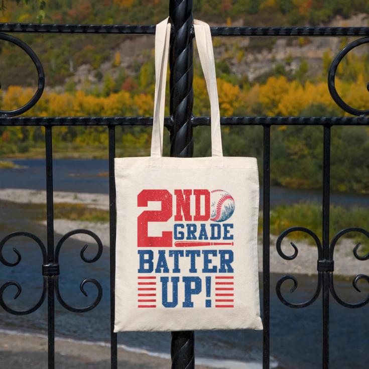 Baseball Second Grade Back To School 2nd Grade Batter Up Canvas Tote Bag
