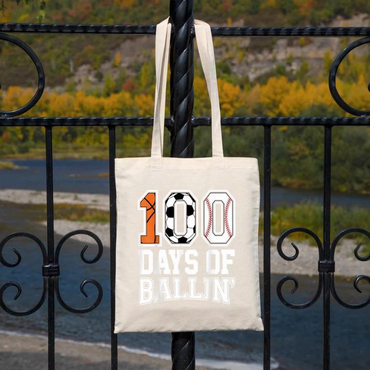 Baseball Soccer Basketball 100 Days Of School Canvas Tote Bag Baseball Soccer Basketball 100 Days Of School Canvas Tote Bag
