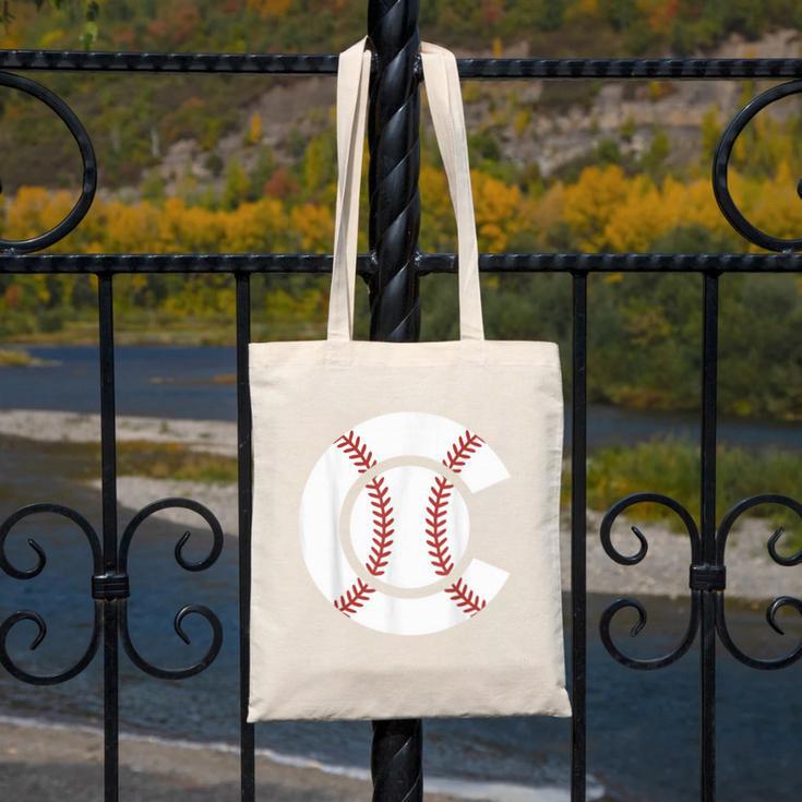 Baseball Sport Player Graphic Monogram Initial Letter C Canvas Tote Bag Baseball Sport Player Graphic Monogram Initial Letter C Canvas Tote Bag