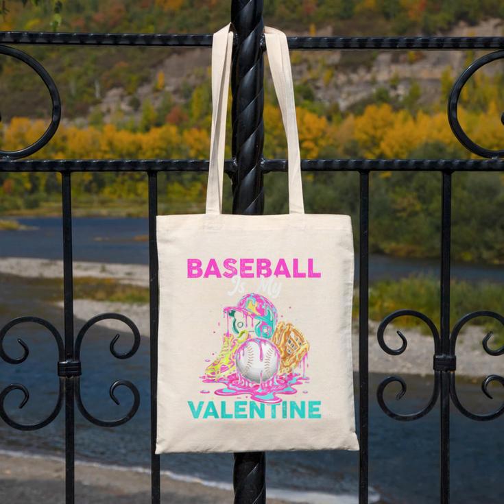 Baseball Is My Valentine Ice Cream Drip Crossed Bats Sport Canvas Tote Bag Baseball Is My Valentine Ice Cream Drip Crossed Bats Sport Canvas Tote Bag