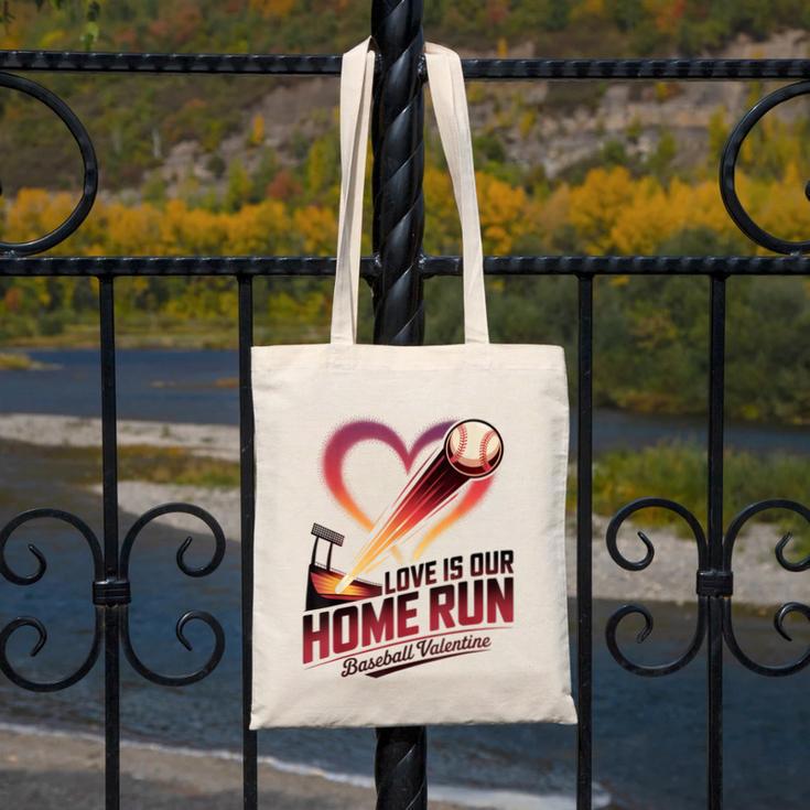 Baseball Valentine Love Is Our Home Run Apparel Canvas Tote Bag